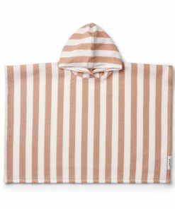 Bolig LIEWOOD Ponchoer & Badekåber | Paco Junior Badeponcho Y/D Stripes White / Tuscany Rose