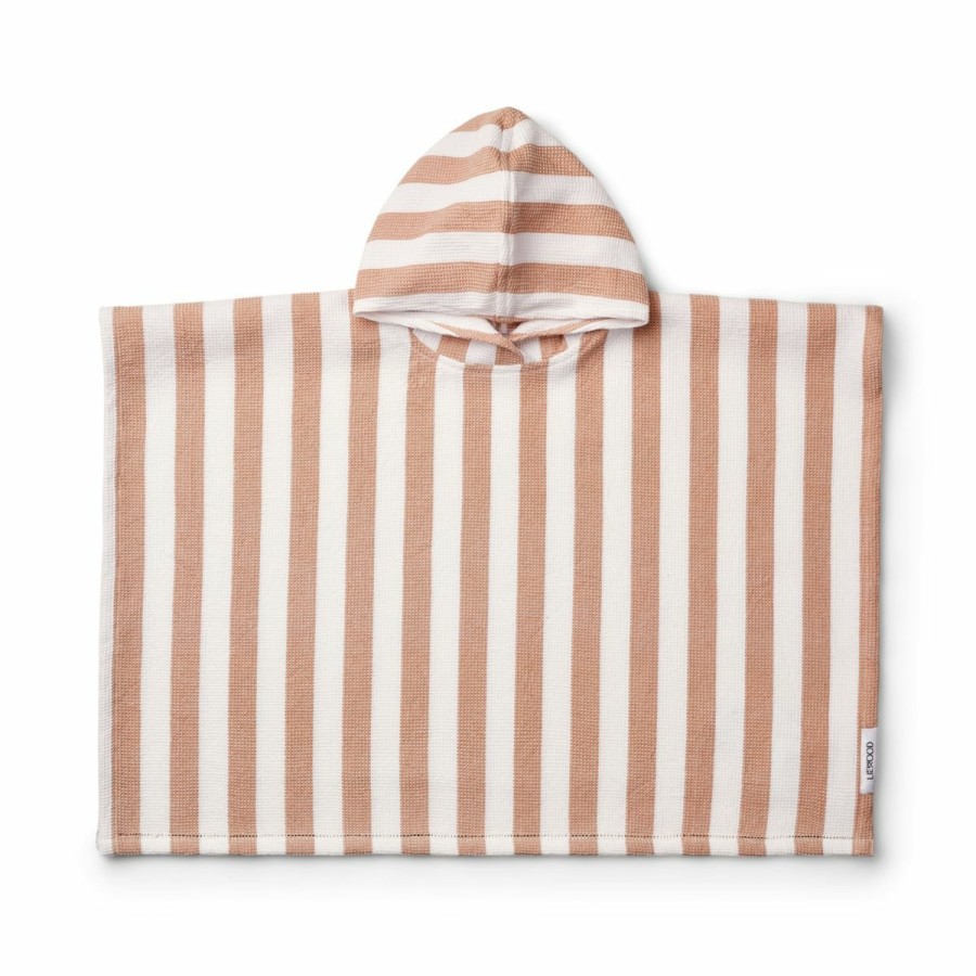 Bolig LIEWOOD Ponchoer & Badekåber | Paco Junior Badeponcho Y/D Stripes White / Tuscany Rose