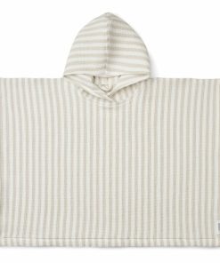 Bolig LIEWOOD Ponchoer & Badekåber | Paco Junior Badeponcho Y/D Stripes Crisp White / Sandy