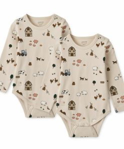 Bolig LIEWOOD Musthaves Til Baby | Yanni Bodystocking Ls 2-Pak Mini Farm / Sandy