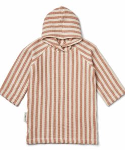 Bolig LIEWOOD Ponchoer & Badekåber | Avi Badekabeponcho Y/D Stripe Tuscany Rose / Sandy