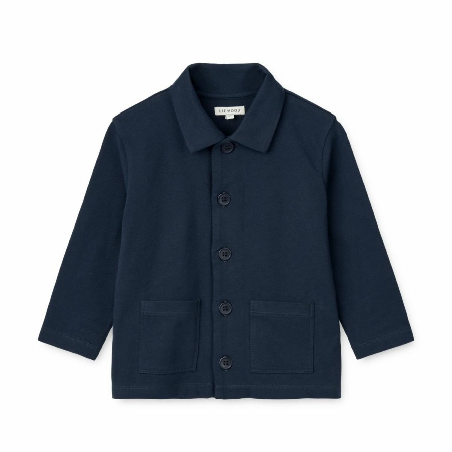 Tøj LIEWOOD Strik & Cardigans | Alke Twill-Cardigan Classic Navy