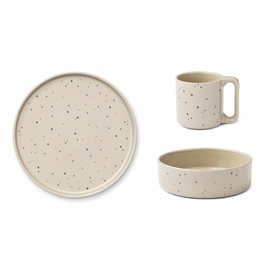 Bolig LIEWOOD Børneservice | Camren Porcelaensstel Splash Dots / Mist