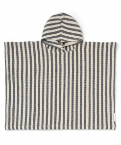 Bolig LIEWOOD Ponchoer & Badekåber | Paco Junior Badeponcho Y/D Stripe Classic Navy / Sandy