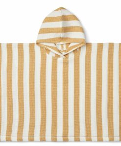 Bolig LIEWOOD Ponchoer & Badekåber | Paco Junior Badeponcho Y/D Stripes White / Yellow Mellow