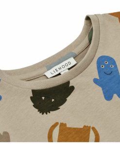 Tøj LIEWOOD Trøjer og Toppe | Apia T-Shirt Ss Monster / Mist