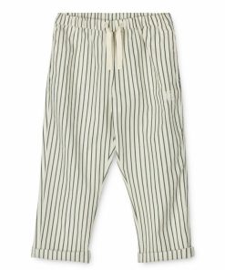 Tøj LIEWOOD Bukser og Shorts | Orlando Garnfarvede Poplinbukser Med Striber Y/D Stripes Garden Green / Creme De La Creme