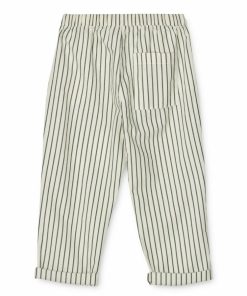 Tøj LIEWOOD Bukser og Shorts | Orlando Garnfarvede Poplinbukser Med Striber Y/D Stripes Garden Green / Creme De La Creme