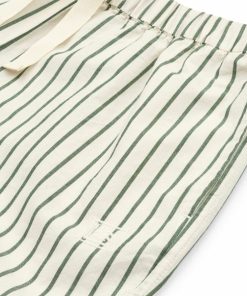 Tøj LIEWOOD Bukser og Shorts | Orlando Garnfarvede Poplinbukser Med Striber Y/D Stripes Garden Green / Creme De La Creme