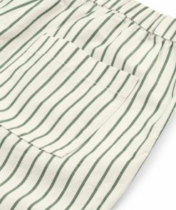 Tøj LIEWOOD Bukser og Shorts | Orlando Garnfarvede Poplinbukser Med Striber Y/D Stripes Garden Green / Creme De La Creme