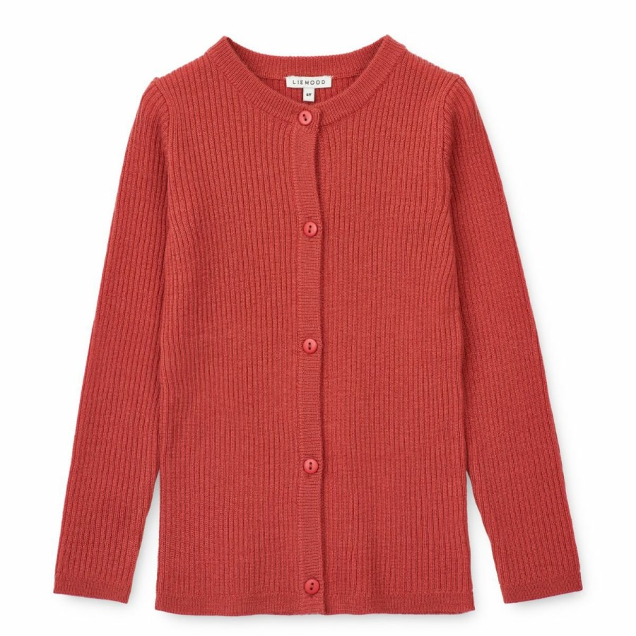 Tøj LIEWOOD Strik & Cardigans | Randi Merinocardigan Aurora Red