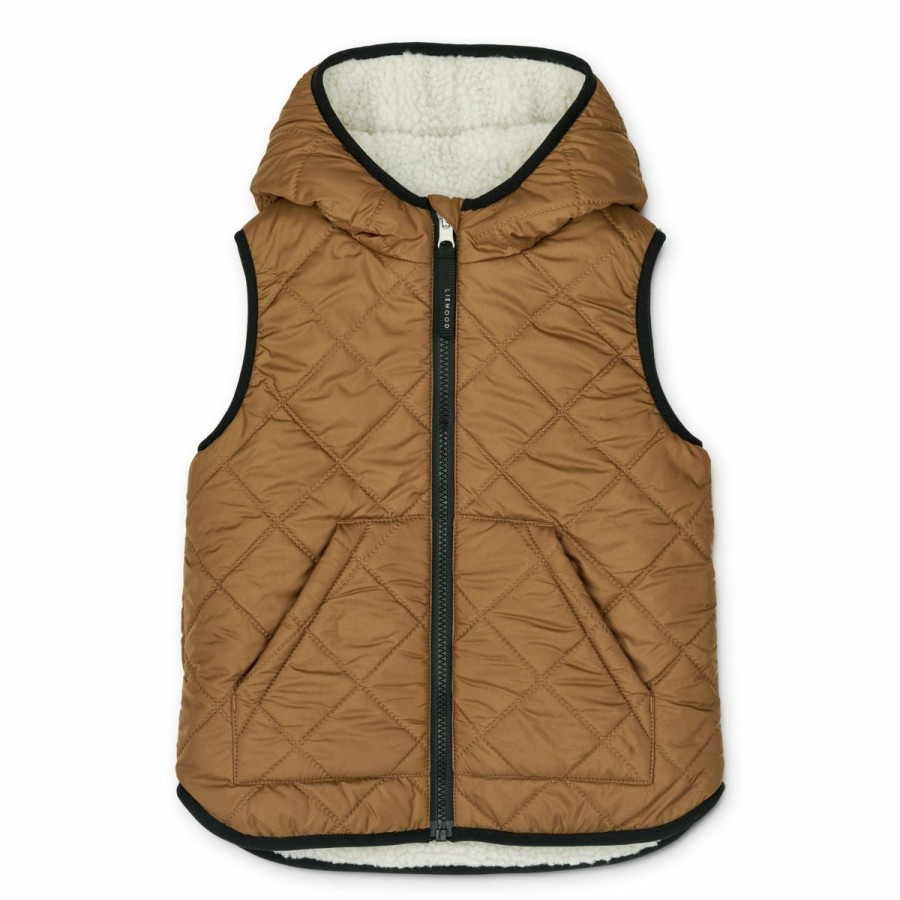 Tøj LIEWOOD Pile & Fleece | Diana Vendbar Vest Pecan / Sandy Mix