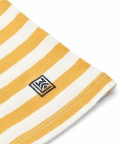 Tøj LIEWOOD Trøjer og Toppe | Apia Y/D Stribet T-Shirt Ls Y/D Stripes White / Yellow Mellow