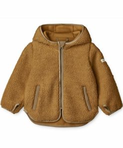 Tøj LIEWOOD Jakker & Veste | Mara Teddyjakke Med Orer Oat / Golden Caramel