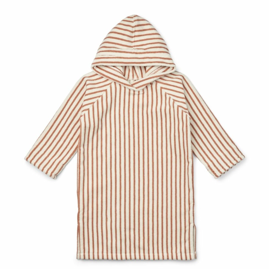 Bolig LIEWOOD Ponchoer & Badekåber | Emilia Badekabeponcho Junior Y/D Stripes Tuscany Rose /Creme De La Creme