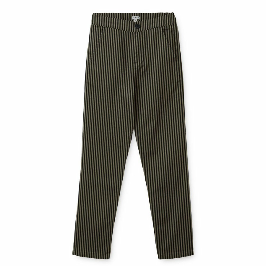 Tøj LIEWOOD Bukser og Shorts | Bergamote Bukser I Borstet Twill Y/D Stripe Black Panther / Stone Beige