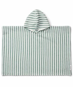 Bolig LIEWOOD Ponchoer & Badekåber | Paco Junior Badeponcho Y/D Stripes Peppermint / White