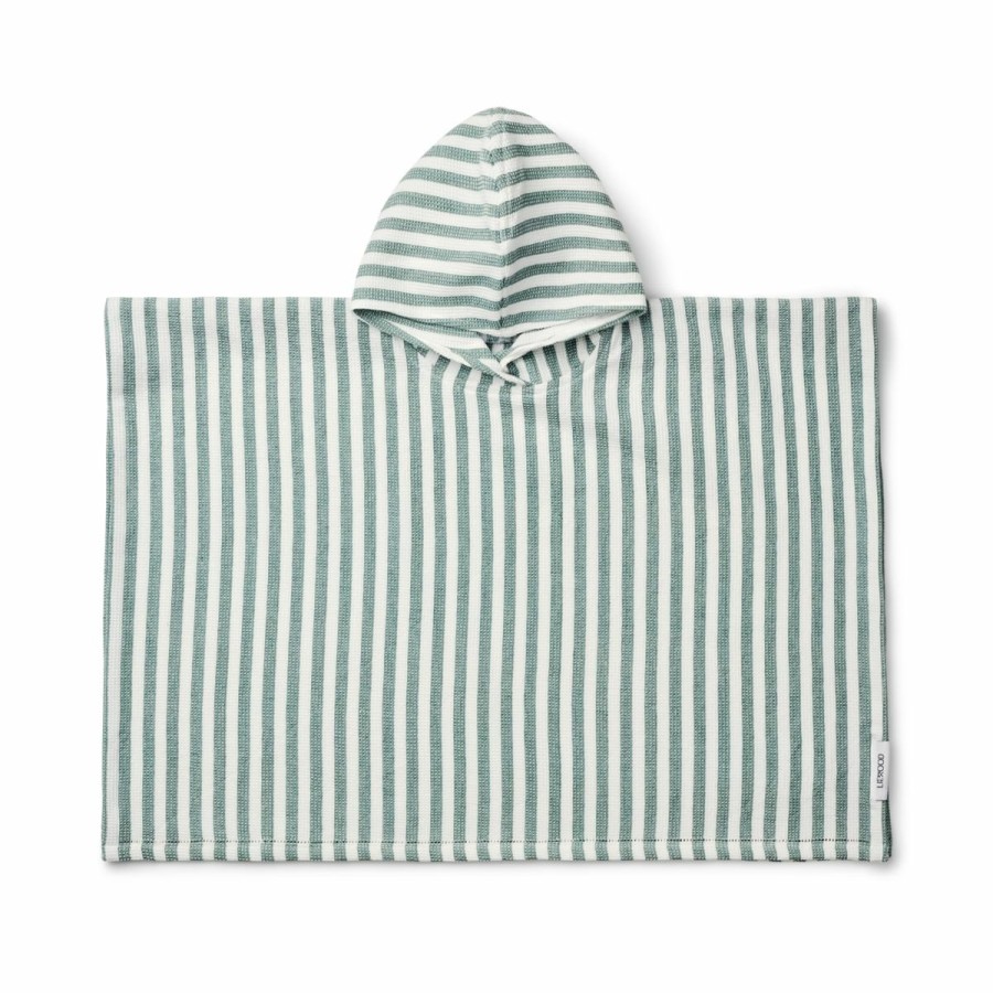 Bolig LIEWOOD Ponchoer & Badekåber | Paco Junior Badeponcho Y/D Stripes Peppermint / White