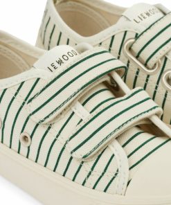 Sko LIEWOOD | Kim Kanvassko Stripe Garden Green / Creme De La Creme