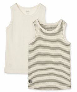 Tøj LIEWOOD Undertøj | Faris Tank Top 2-Pak Y/D Stripe: Whale Blue / Creme De La Creme, Creme De La Creme