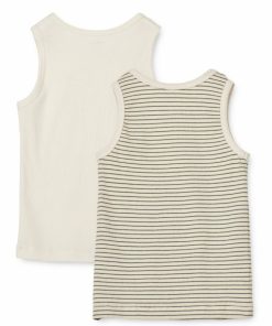 Tøj LIEWOOD Undertøj | Faris Tank Top 2-Pak Y/D Stripe: Whale Blue / Creme De La Creme, Creme De La Creme