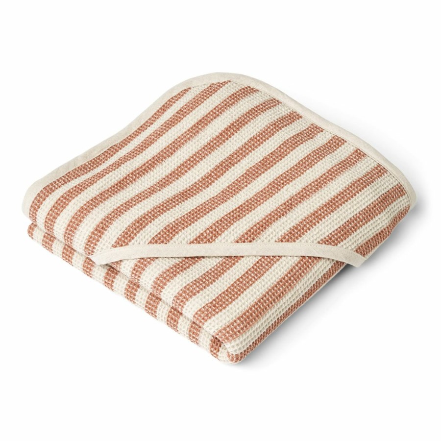 Bolig LIEWOOD Håndklæder | Caro Babyhandklaede Med Haette Y/D Stripe Tuscany Rose / Sandy