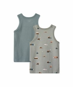 Tøj LIEWOOD Undertøj | Faris Tank Top 2-Pak Vehicles / Dove Blue Mix