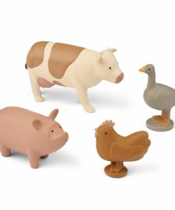 Legetøj LIEWOOD Rollelegetøj | Hallie Farm Animal 4-Pack Golden Caramel Multi Mix