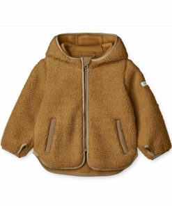 Tøj LIEWOOD Jakker & Veste | Mara Teddyjakke Med Haette Oat / Golden Caramel