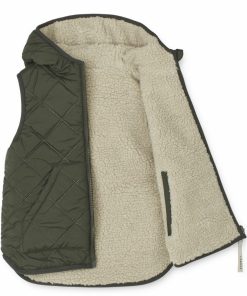 Tøj LIEWOOD Pile & Fleece | Diana Vendbar Fleecevest Hunter Green / Mist