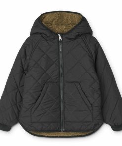 Tøj LIEWOOD Pile & Fleece | Jackson Vendbar Fleecejakke Khaki Black Mix