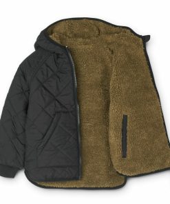 Tøj LIEWOOD Pile & Fleece | Jackson Vendbar Fleecejakke Khaki Black Mix