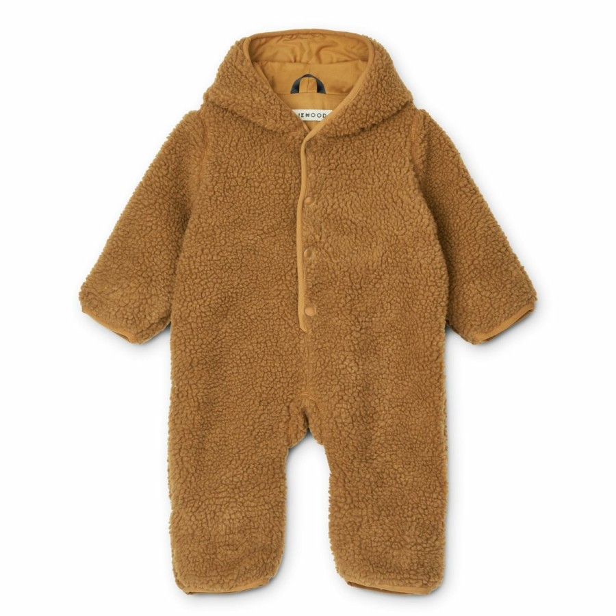 Tøj LIEWOOD Pile & Fleece | Fraser Babyjumpsuit I Fleece Golden Caramel