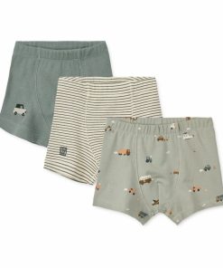 Tøj LIEWOOD Undertøj | Felix Boxershorts 3-Pak Vehicles / Dove Blue Mix