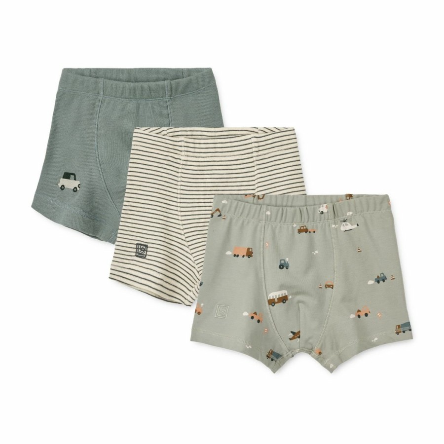 Tøj LIEWOOD Undertøj | Felix Boxershorts 3-Pak Vehicles / Dove Blue Mix