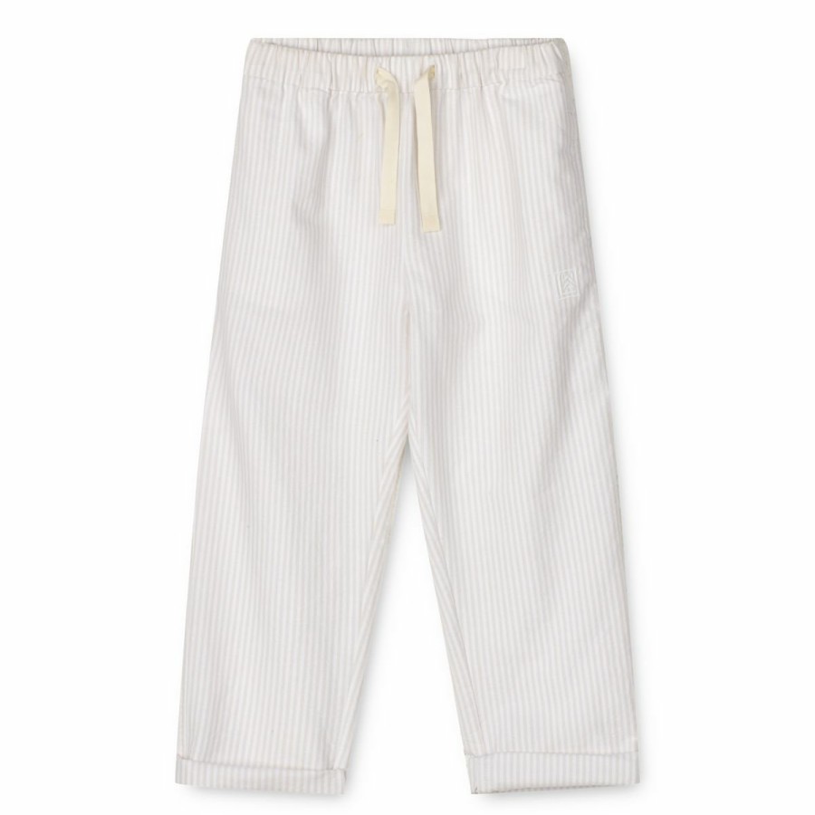 Tøj LIEWOOD Bukser og Shorts | Orlando Bukser Med Striber Y/D Stripes Crisp White / Sandy