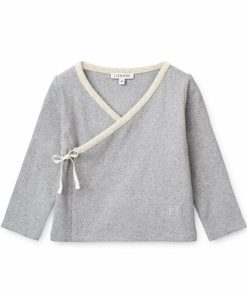 Bolig LIEWOOD Musthaves Til Baby | Tadeo Sla Om-Cardigan I Ribstrik Light Grey Melange