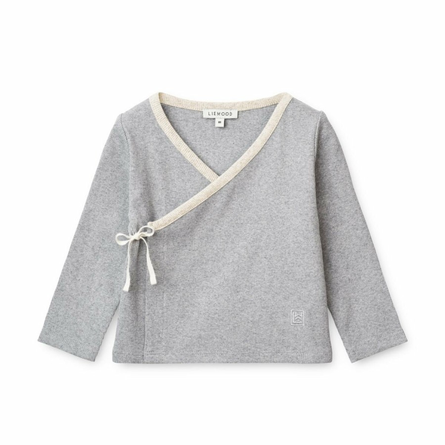 Bolig LIEWOOD Musthaves Til Baby | Tadeo Sla Om-Cardigan I Ribstrik Light Grey Melange